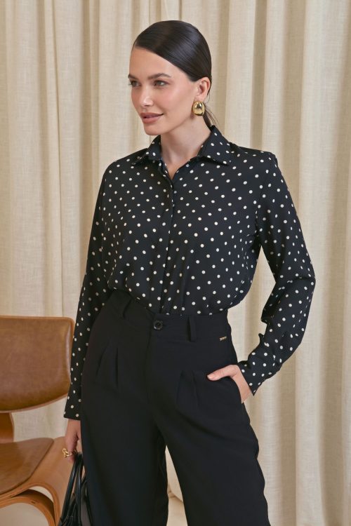 Camisa Feminina Poá