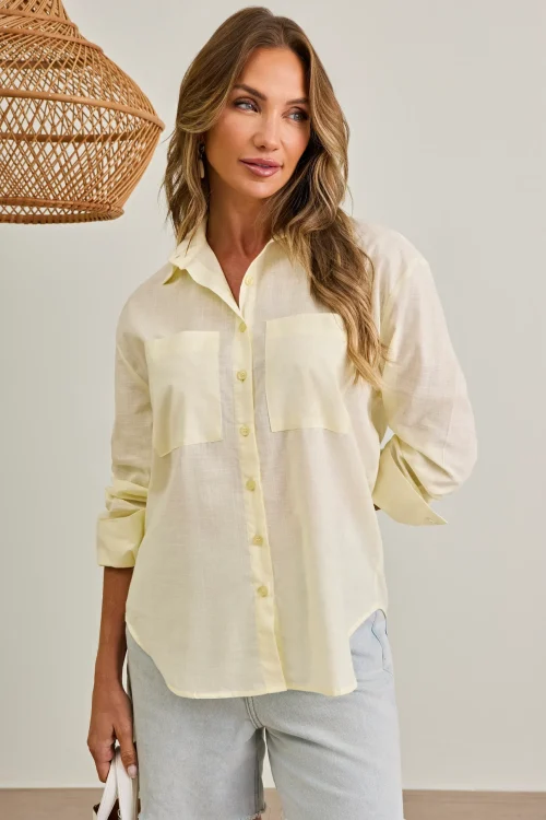 Camisa Julia Semi Oversize Yellow Butter