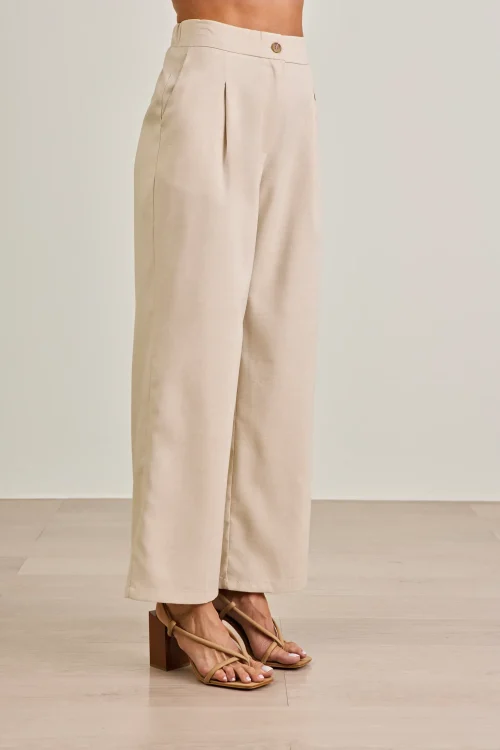 Calça de Alfaiataria Feminina Rachel Bege Claro