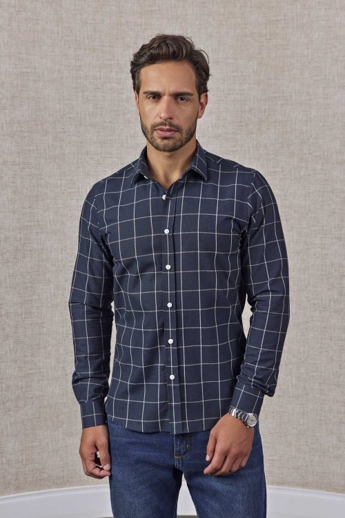 Camisa Masculina Slim Xadrez