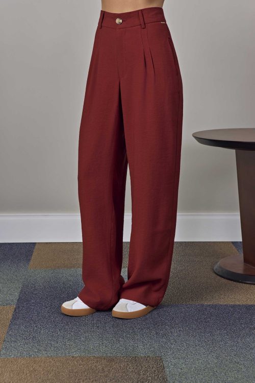 Calça Feminina Pantalona Gabby Marrom Terra